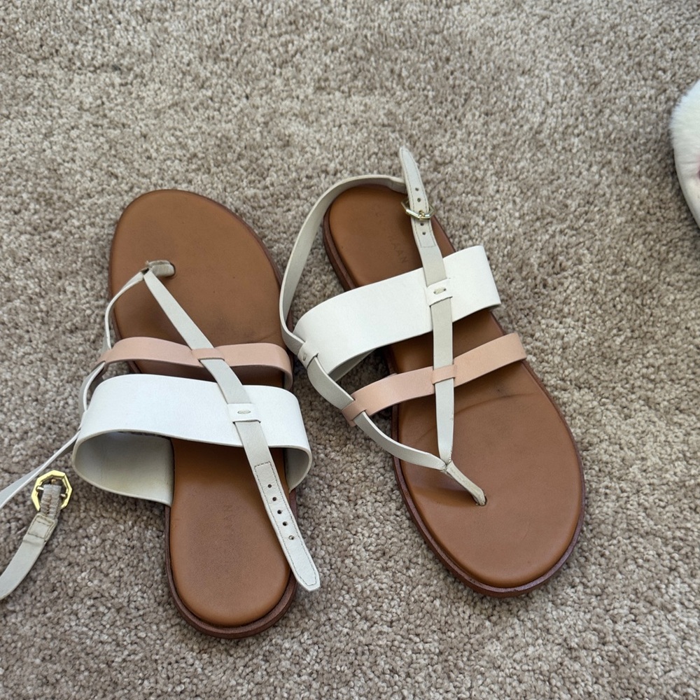 Cole Haan White and Tan Women's Sandals